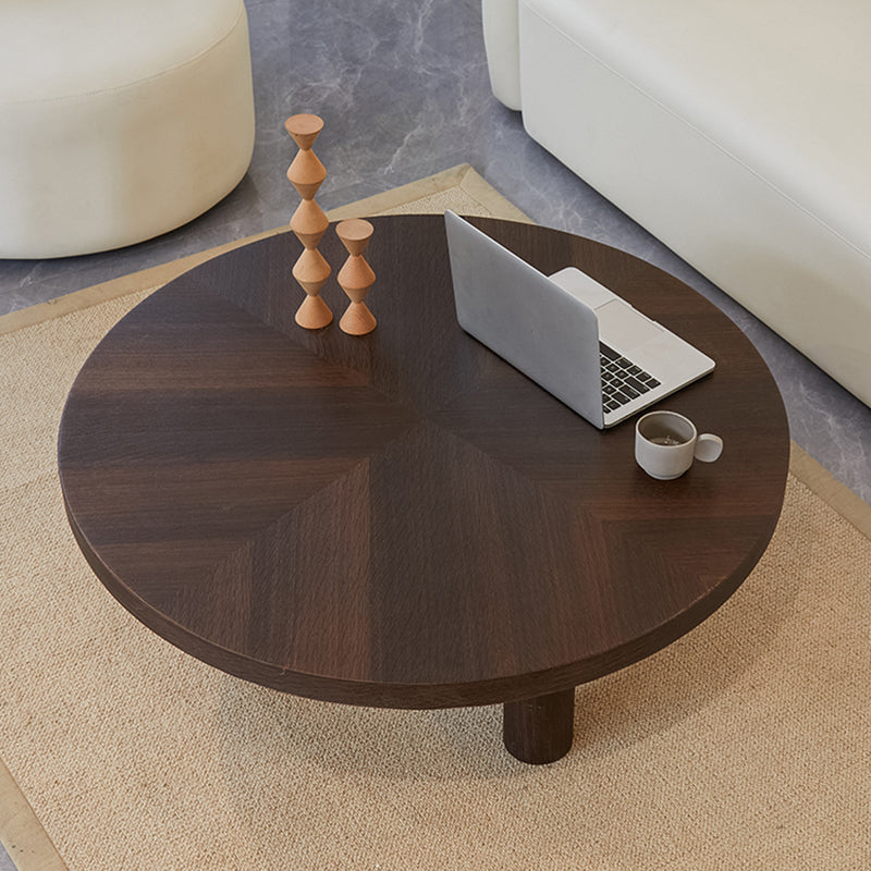 Scandinavian 3 Legs Coffee Table Round Wooden Coffee Table Set for Home