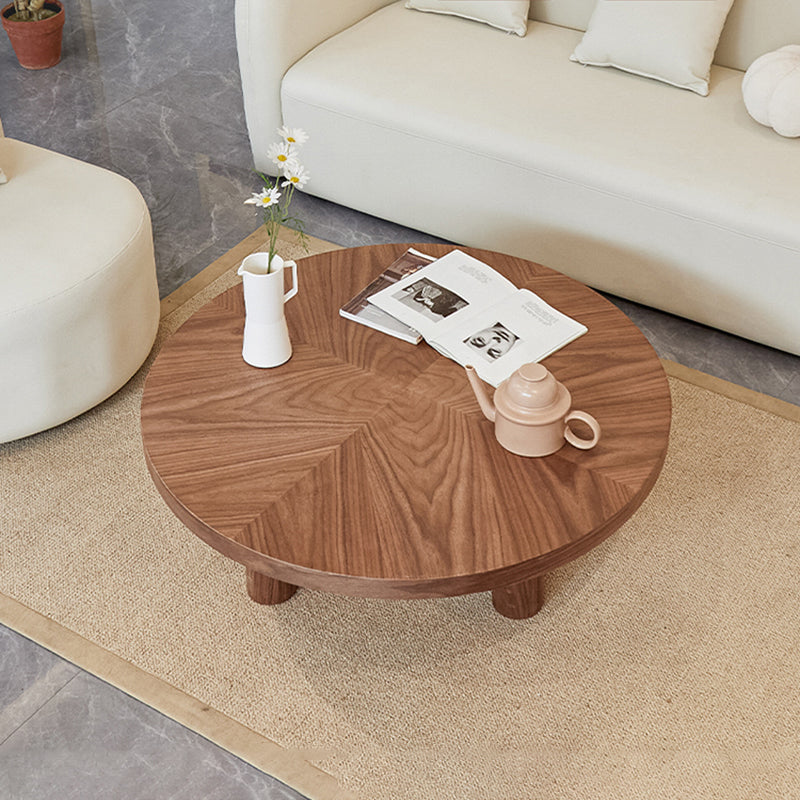 Scandinavian 3 Legs Coffee Table Round Wooden Coffee Table Set for Home