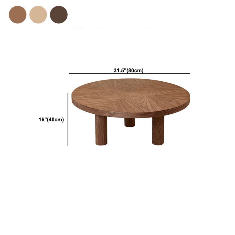 Scandinavian 3 Legs Coffee Table Round Wooden Coffee Table Set for Home