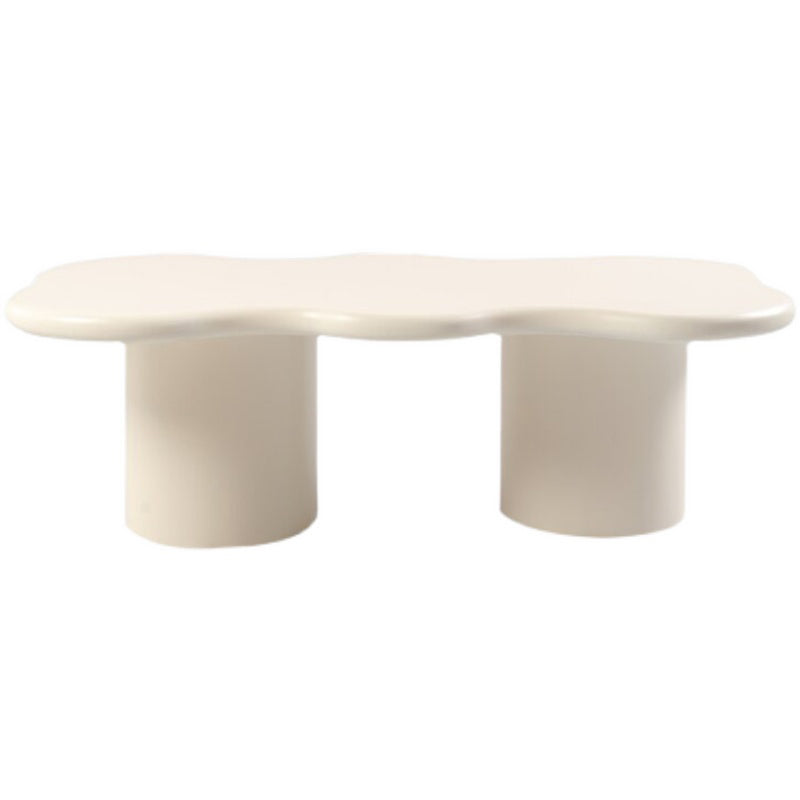 Solid Wood Coffee Table White Minimalist Coffee Table for Living Room