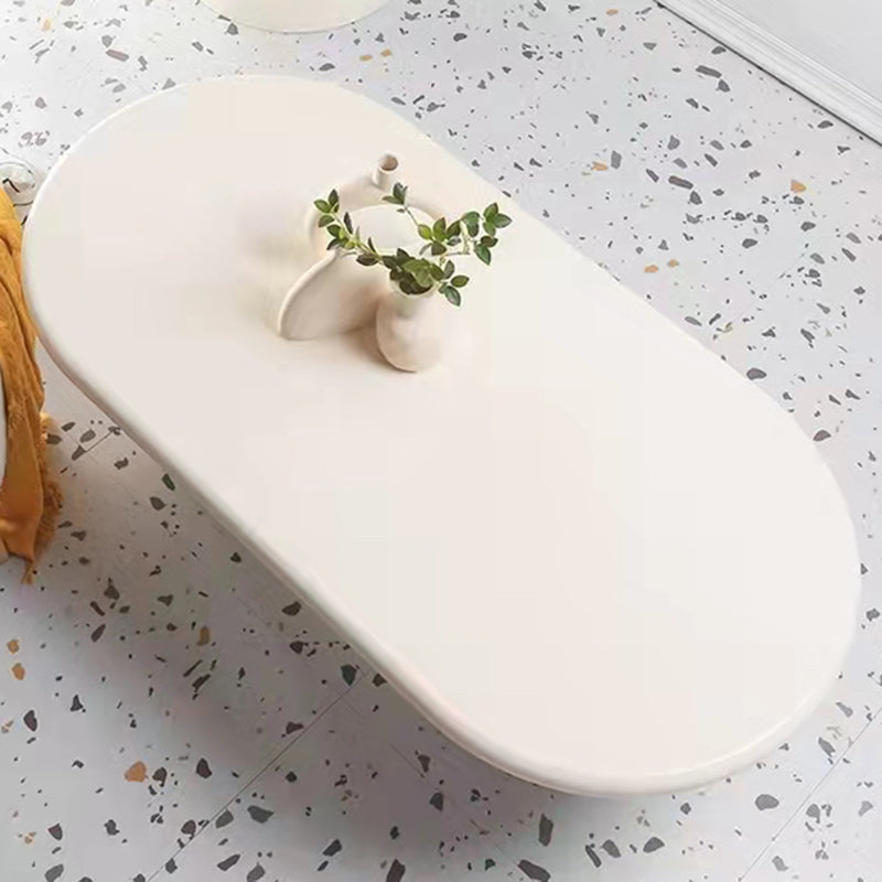 Solid Wood Coffee Table White Minimalist Coffee Table for Living Room