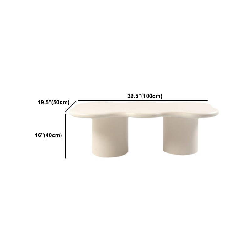 Solid Wood Coffee Table White Minimalist Coffee Table for Living Room