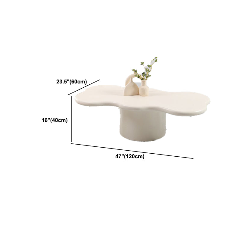 Solid Wood Coffee Table White Minimalist Coffee Table for Living Room