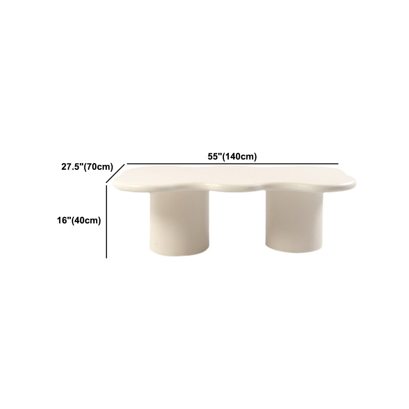 Solid Wood Coffee Table White Minimalist Coffee Table for Living Room