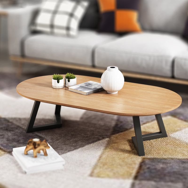 Solid Wood 2 Legs Coffee Table Modern Minimalist Coffee Table