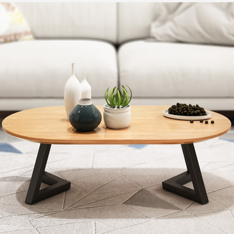 Solid Wood 2 Legs Coffee Table Modern Minimalist Coffee Table