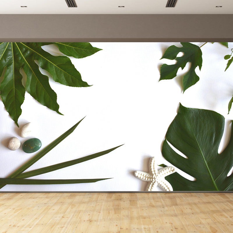 Attractive Wall Mural Tropical Plant Leaf Print Sitting Room Wall Mural