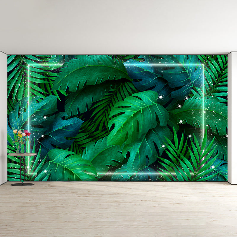 Attractive Wall Mural Tropical Plant Leaf Print Sitting Room Wall Mural