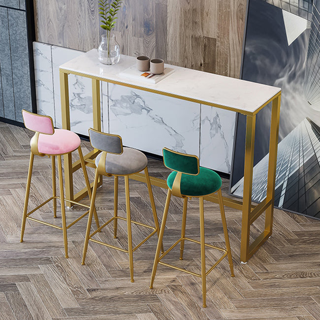 Rectangle Bar Table and Stools 1/4/7 Pieces Sintered Stone Bar Table with Low Back Stools