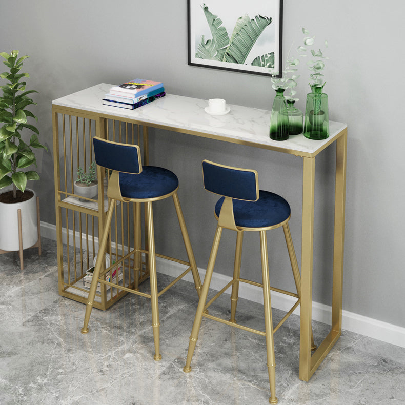 1/3/5 Pieces Luxury Bar Table Set Rectangle Sintered Stone Bar Set with Storage Shelves