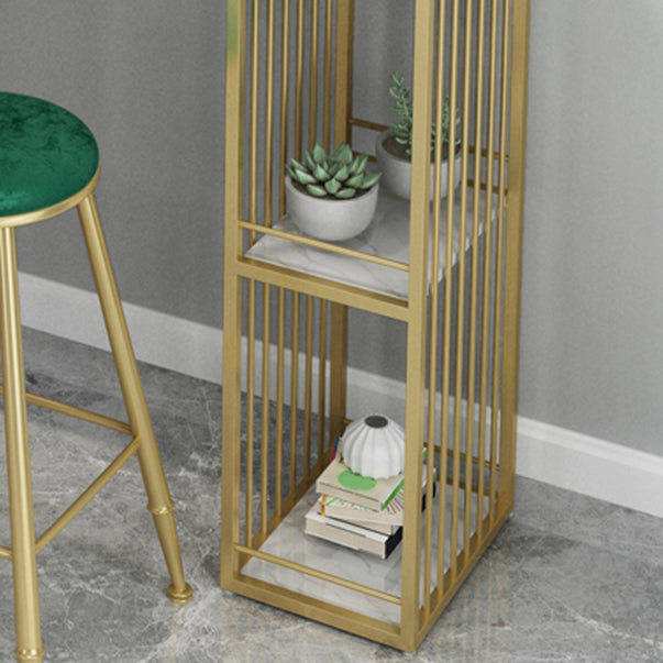 1/3/5 Pieces Luxury Bar Table Set Rectangle Sintered Stone Bar Set with Storage Shelves