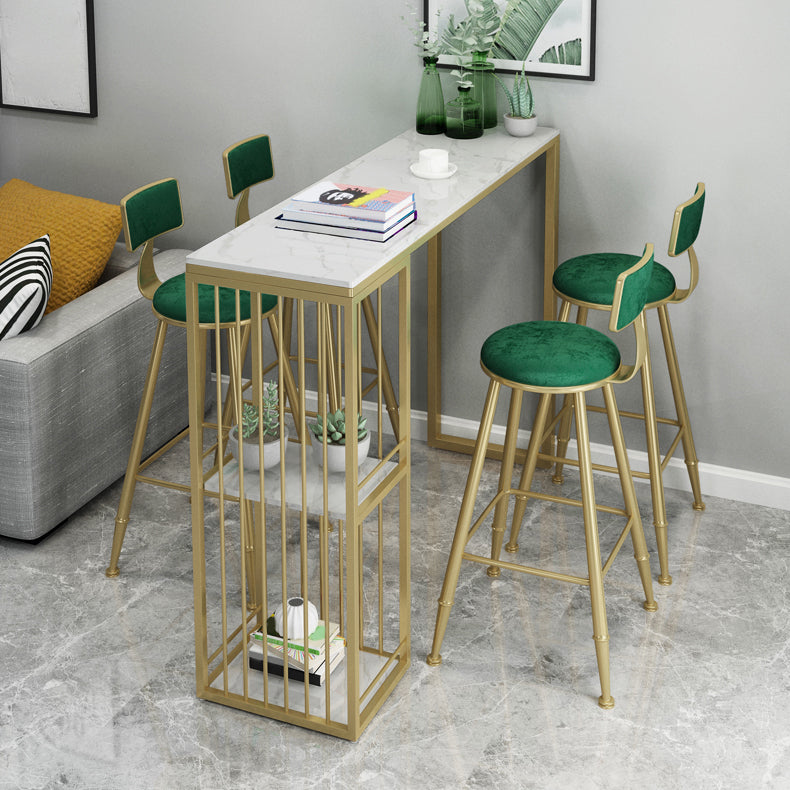 1/3/5 Pieces Luxury Bar Table Set Rectangle Sintered Stone Bar Set with Storage Shelves