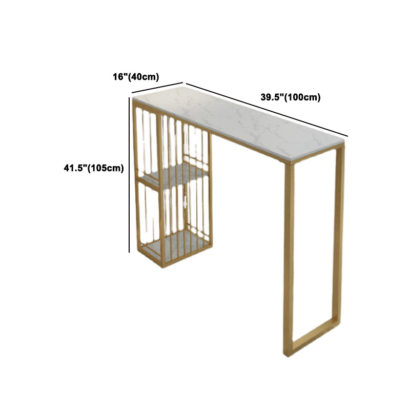 1/3/5 Pieces Luxury Bar Table Set Rectangle Sintered Stone Bar Set with Storage Shelves
