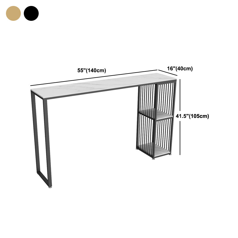 1/2/3 Pieces Bar Table Set Modern Rectangle Sintered Stone Bar Table with Low Back Stools