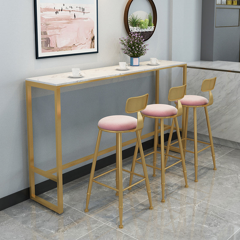 Rectangle Sintered Stone Bar Table Luxury Armless Stools 1/4/7 Pieces Bar Table Set