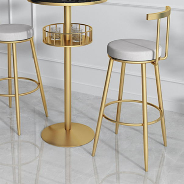 Glam Stone Bar Table Set 1/3 Pieces Round Counter Table for Indoor