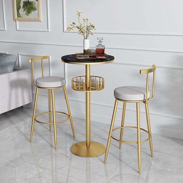 Glam Stone Bar Table Set 1/3 Pieces Round Counter Table for Indoor