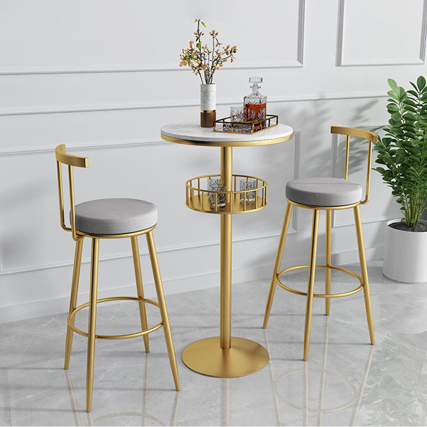 Glam Stone Bar Table Set 1/3 Pieces Round Counter Table for Indoor
