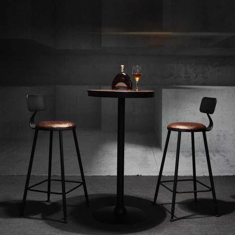 Industrial Brown Bar Table Set 1/3/5 Pieces Solid Wood Counter Table for Indoor