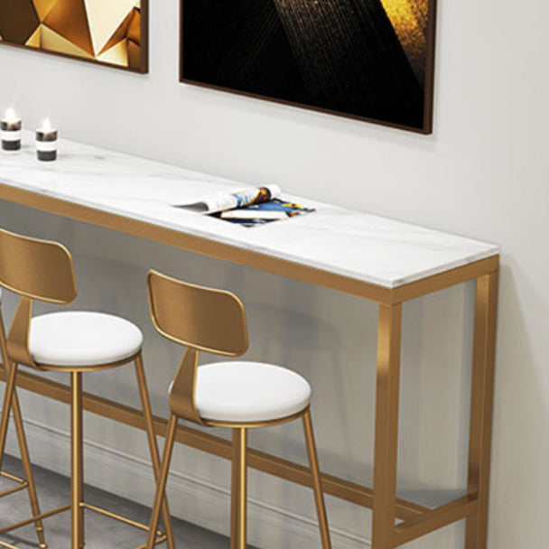 White Stone Top Table and Stool Set 1/2/5/7 Pieces Indoor Glam Counter Height Set