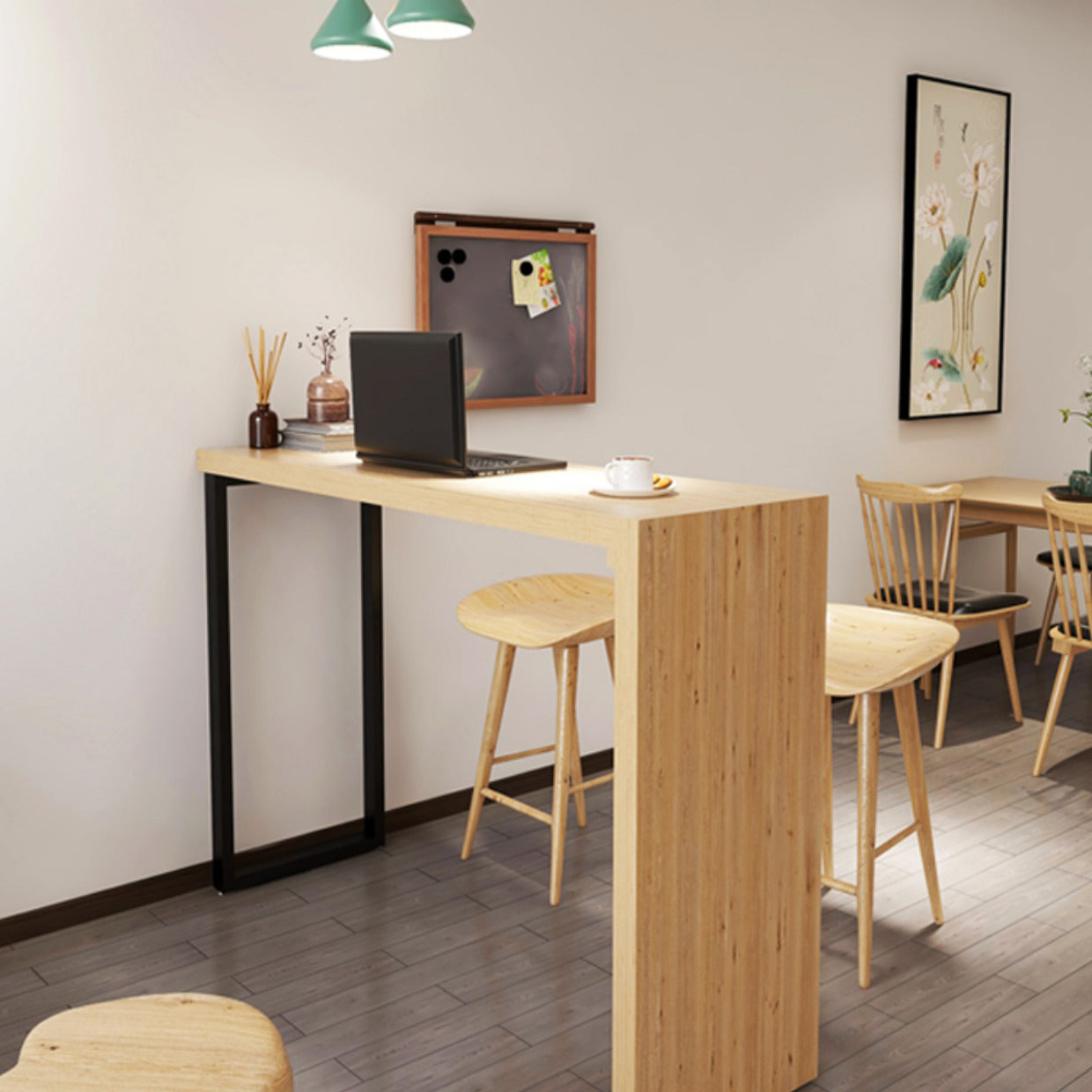 Contemporary Pub Set 1/2/3 Pcs Solid Wood Counter and Bar Stools