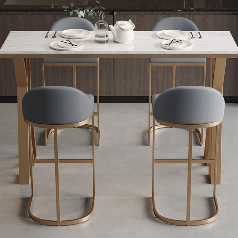 White Rectangle 1/2/3 Pieces Bar Stool and Table Set Indoor Glam Table and Stool Set