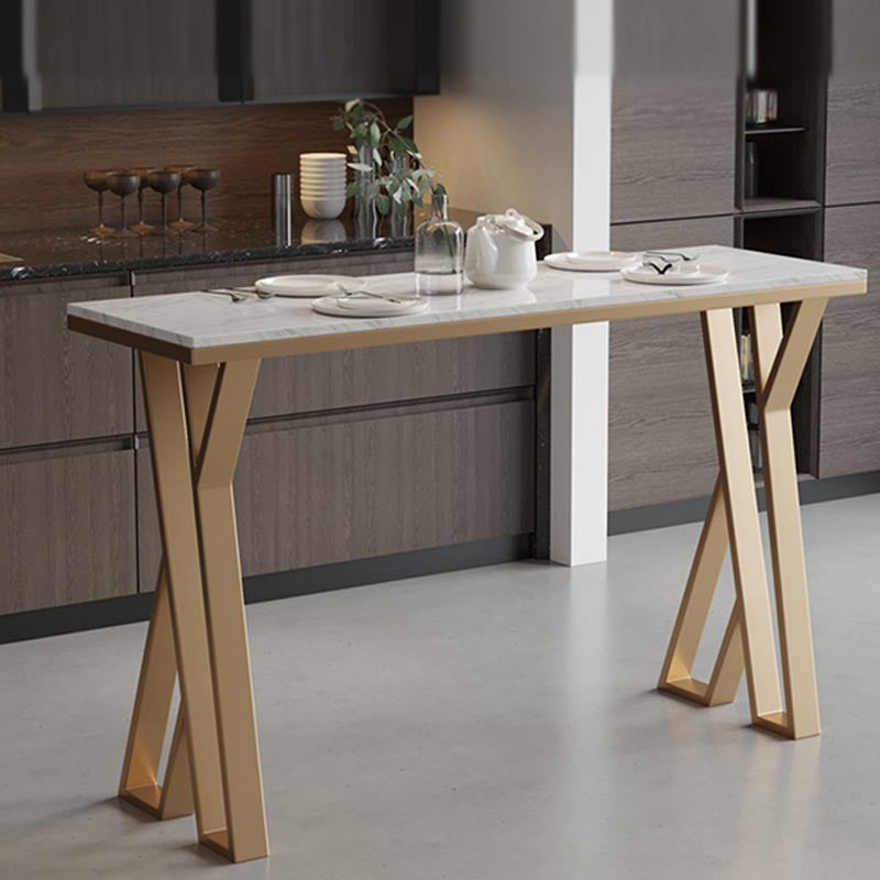 White Rectangle 1/2/3 Pieces Bar Stool and Table Set Indoor Glam Table and Stool Set