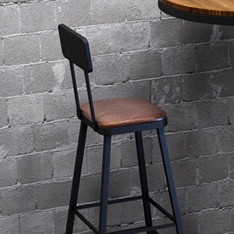 Industrial Solid Wood Bar Table Set 1/2/3/7 Pieces Counter Table with Upholstered Stools
