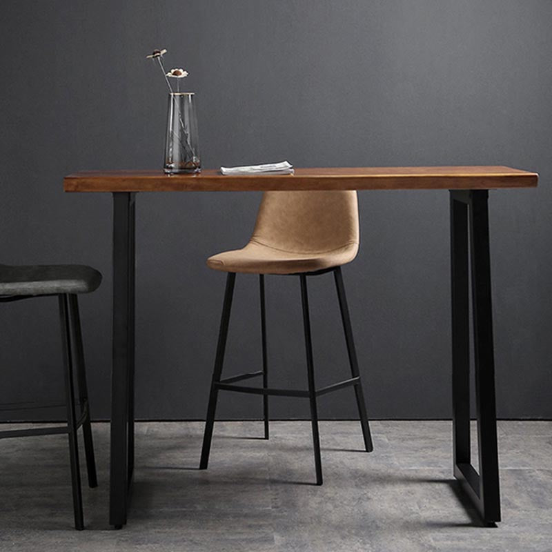 Modern Bar Table Set 1/2/3 Pcs Solid Wood Bar Table with Upholstered Bar Stools