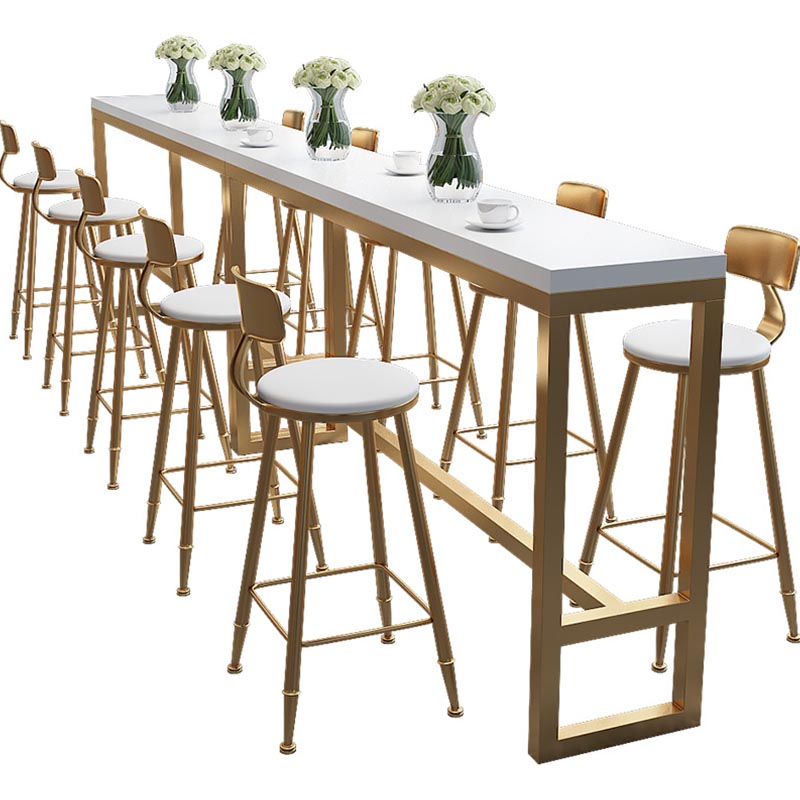 Glam 1/4/6 Pieces Counter Height Set Wood and Metal Rectangle Pub Dining Set