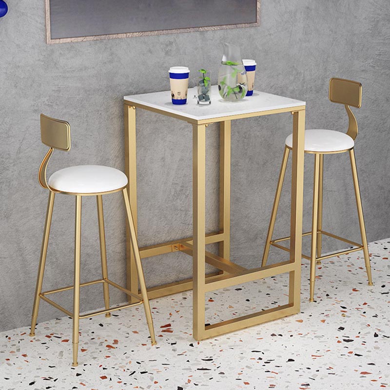 Glam 1/2/3/5 Pieces Counter Set Coffee Shop Trestle Stone Table and Stool Set
