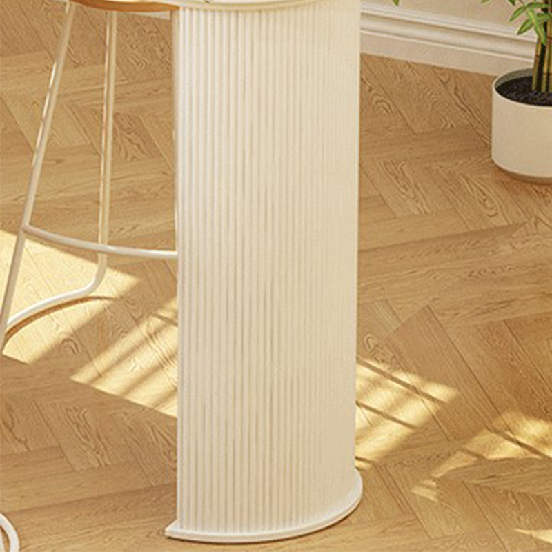 Contemporary Bar Table Set 1/2/3 Pcs White Stone Bar Table with Stools