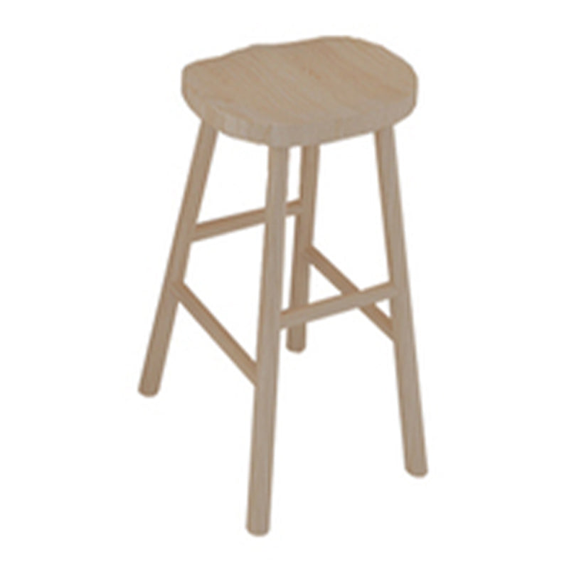 Modern Rectangle Solid Wood Bar Table Set 1/7 Pieces Counter Table with Backless Stools