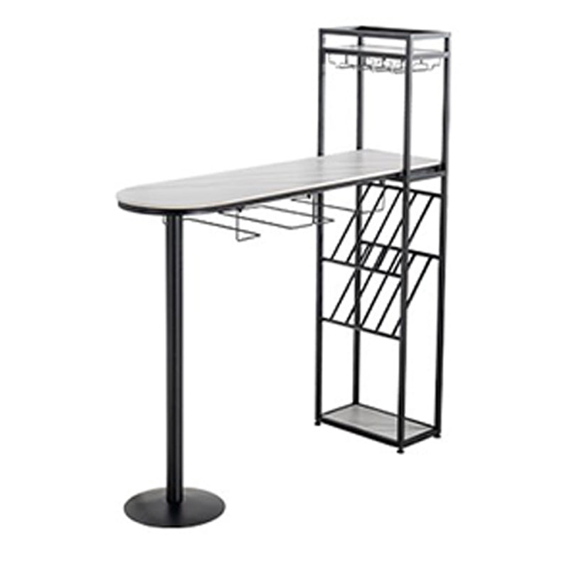 Modern Pub Dining Set 1/2/3 Pcs Stone Bar Table with Adjustable Stools