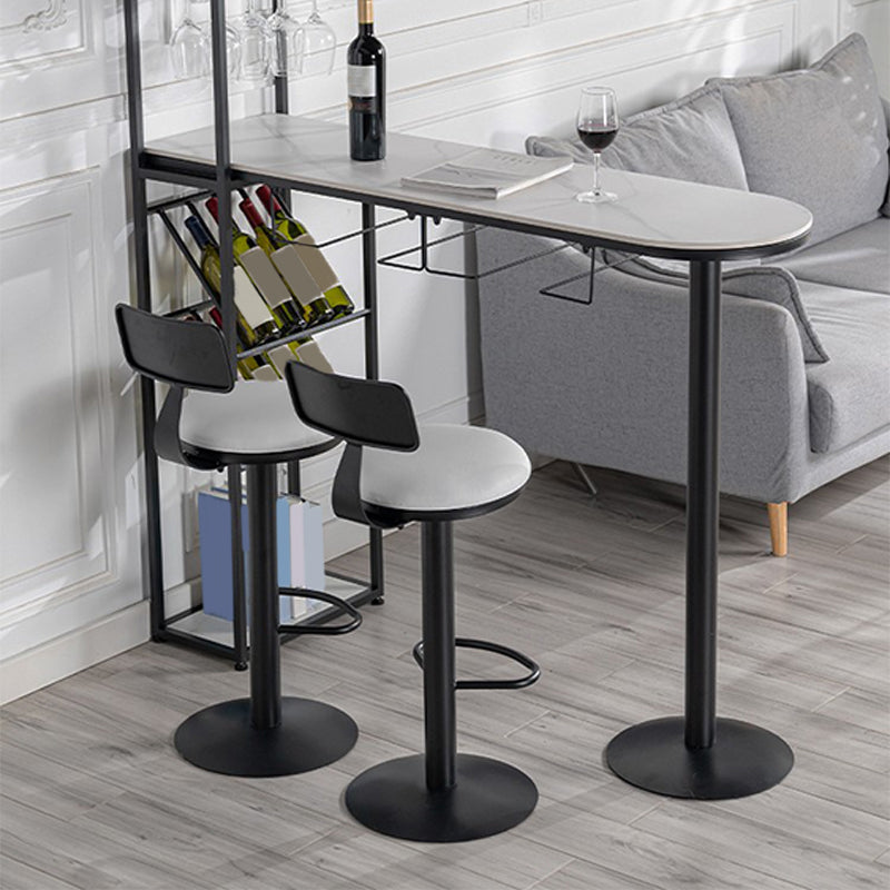 Modern Pub Dining Set 1/2/3 Pcs Stone Bar Table with Adjustable Stools