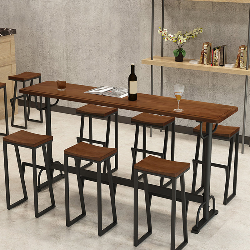 Glam 1/2/5/7 Pieces Counter Height Set Rectangle Trestle Bar Stool and Table Set