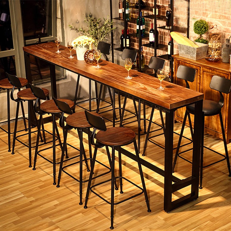 Industrial Rectangle Bar Table Set 1/6/9 Pieces Wood Counter Table