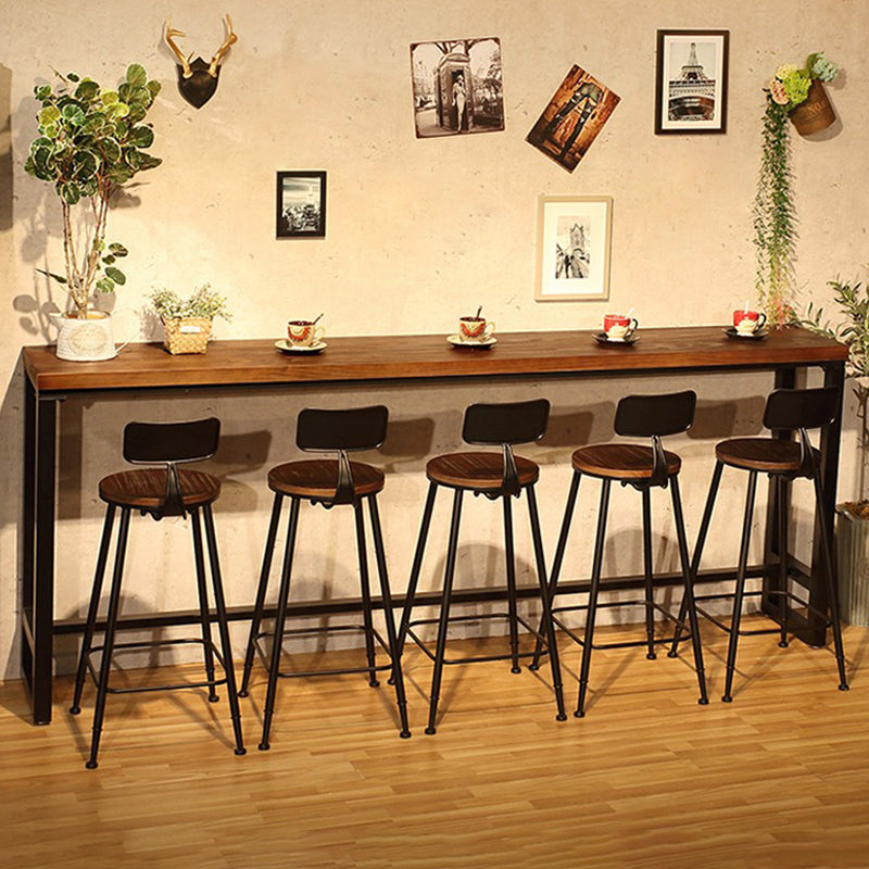 Industrial Rectangle Bar Table Set 1/6/9 Pieces Wood Counter Table