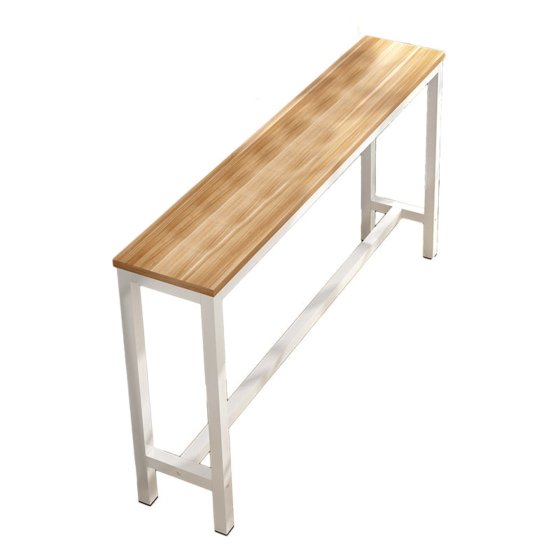 Rectangle Bar Table Set 1/4 Pieces Natural Colour Wood Counter Table