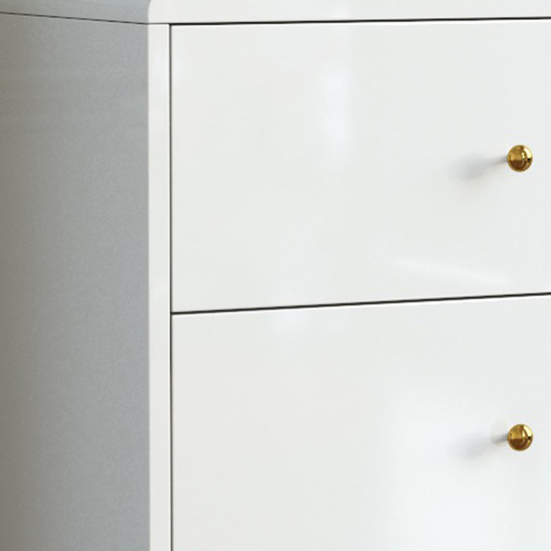 Living Room White 32"L Buffet Table Multi Drawer Simple Style Dining Table