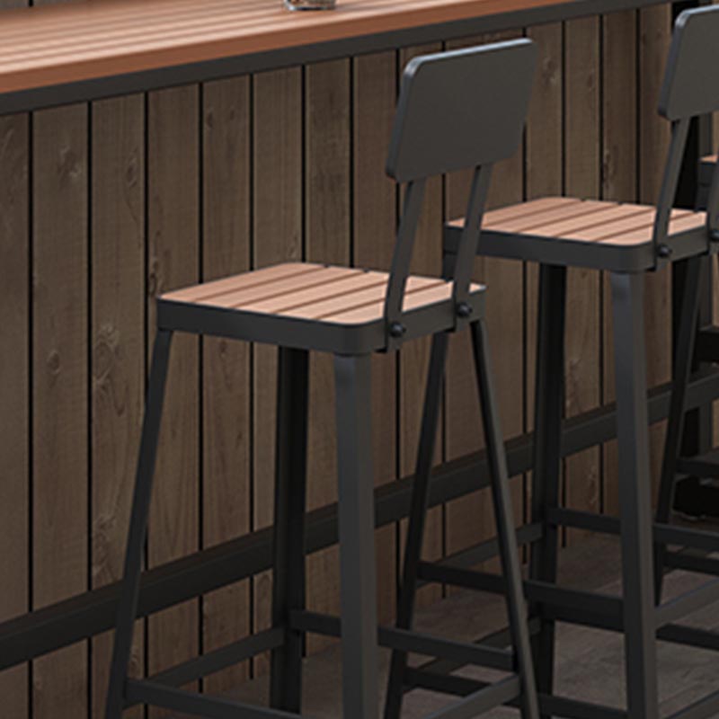 Rectangular Wooden Bar Table Set Industrial 1/5 Pieces Counter Table with High Stools