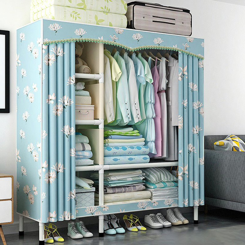 Stainless Steel Frame Wardrobe Cabinet Modern Style Wardrobe Armoire