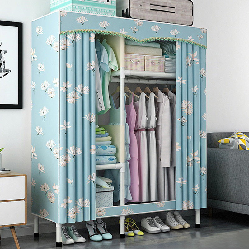 Stainless Steel Frame Wardrobe Cabinet Modern Style Wardrobe Armoire