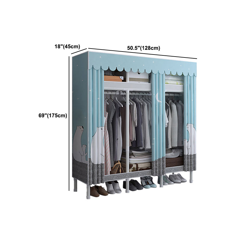 Stainless Steel Frame Wardrobe Cabinet Modern Style Wardrobe Armoire