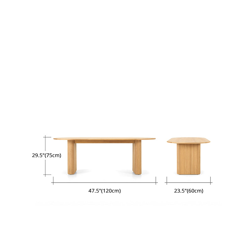 Modern Dinning Table Oval Solid Wood Furniture with Double Pedestal for Coffee