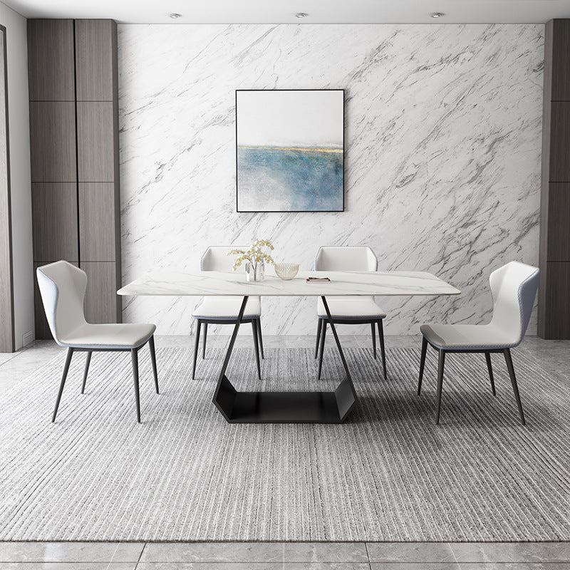 Modern Sintered Stone Top Dining Set Rectangular 1/4/5/7 Pieces Dining Room Table Set