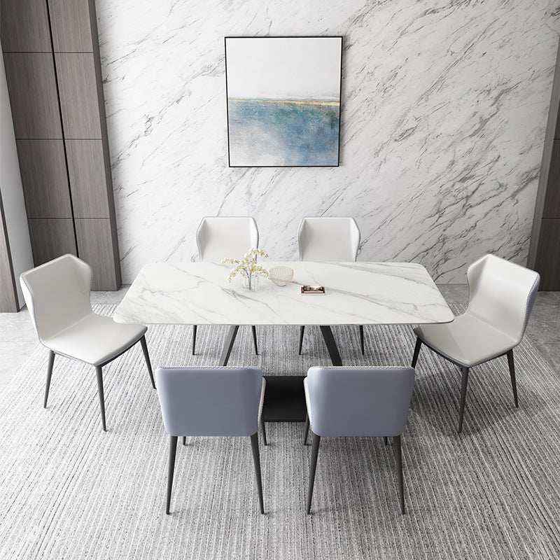 Modern Sintered Stone Top Dining Set Rectangular 1/4/5/7 Pieces Dining Room Table Set