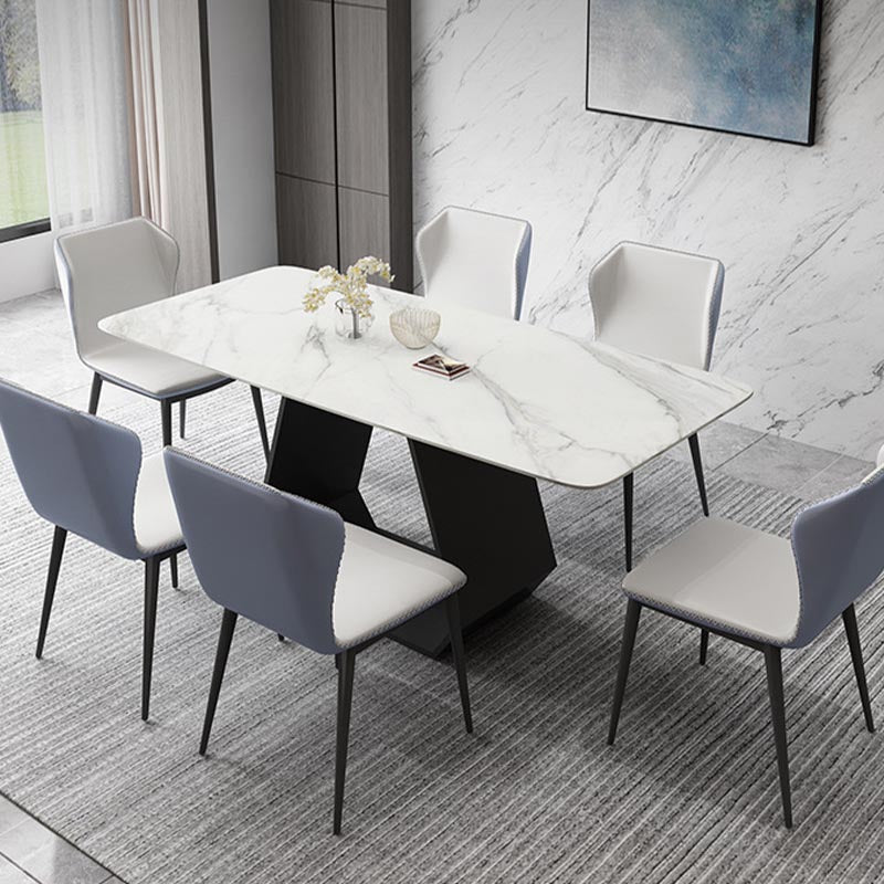 Modern Sintered Stone Top Dining Set Rectangular 1/4/5/7 Pieces Dining Room Table Set