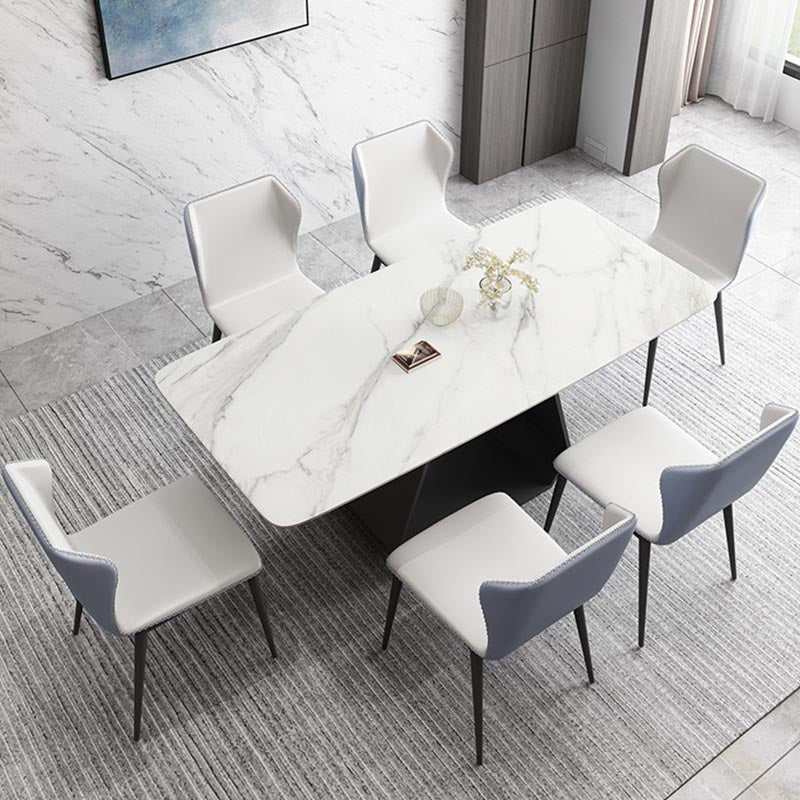Modern Sintered Stone Top Dining Set Rectangular 1/4/5/7 Pieces Dining Room Table Set