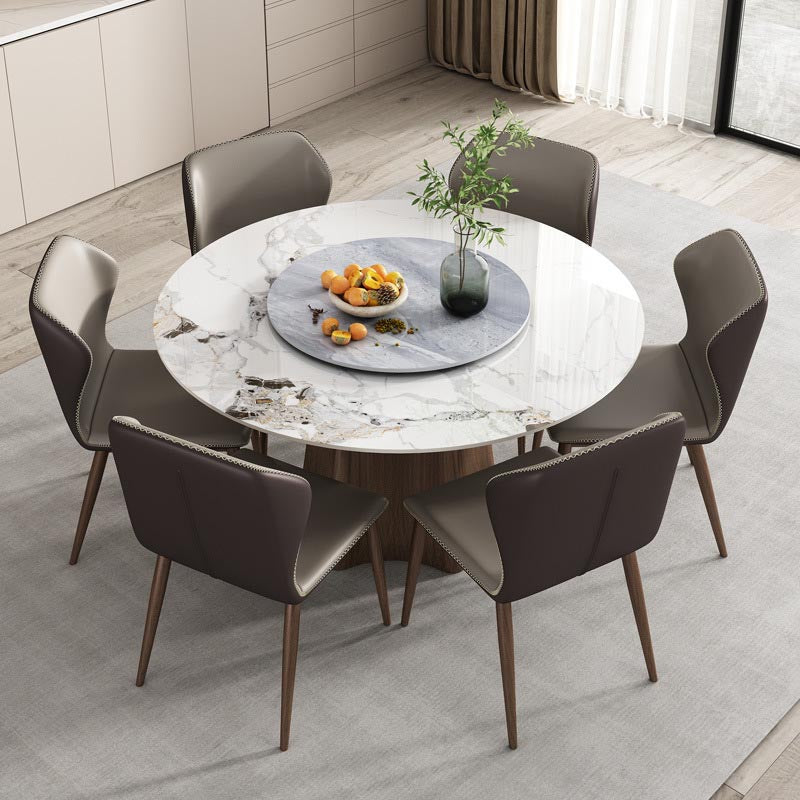Modern  Dining Set Stone 1/4/5/7 Pieces Dining turntable Furniture for Home